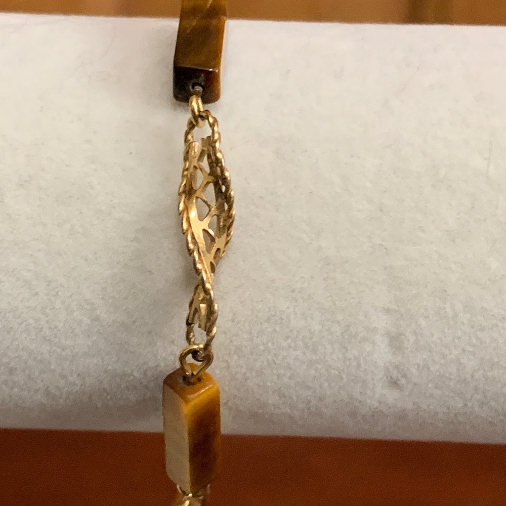 Vintage Van Dell 1/20 12K gold filled bracelet with tiger's eye stone - Picture 5 of 8
